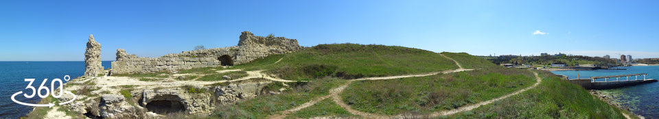 Башня I и оборонительная стена с калиткой к западному некрополю Херсонеса