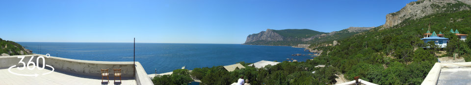 Панорамное фото 360 гр. Батилиман, вид на бухту Ласпи