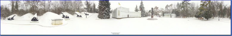 Малахов курган зимой. Вечный огонь, оборонительная башня и противоштурмовая батарея