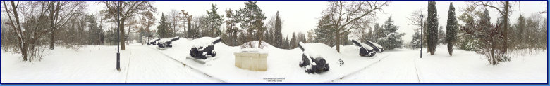 Малахов курган зимой. батарея Сенявина, пушки в снегу